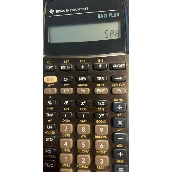 VTG Texas Instruments BA II PLUS Financial Handheld Calculator Adding Machine - Picture 3 of 4